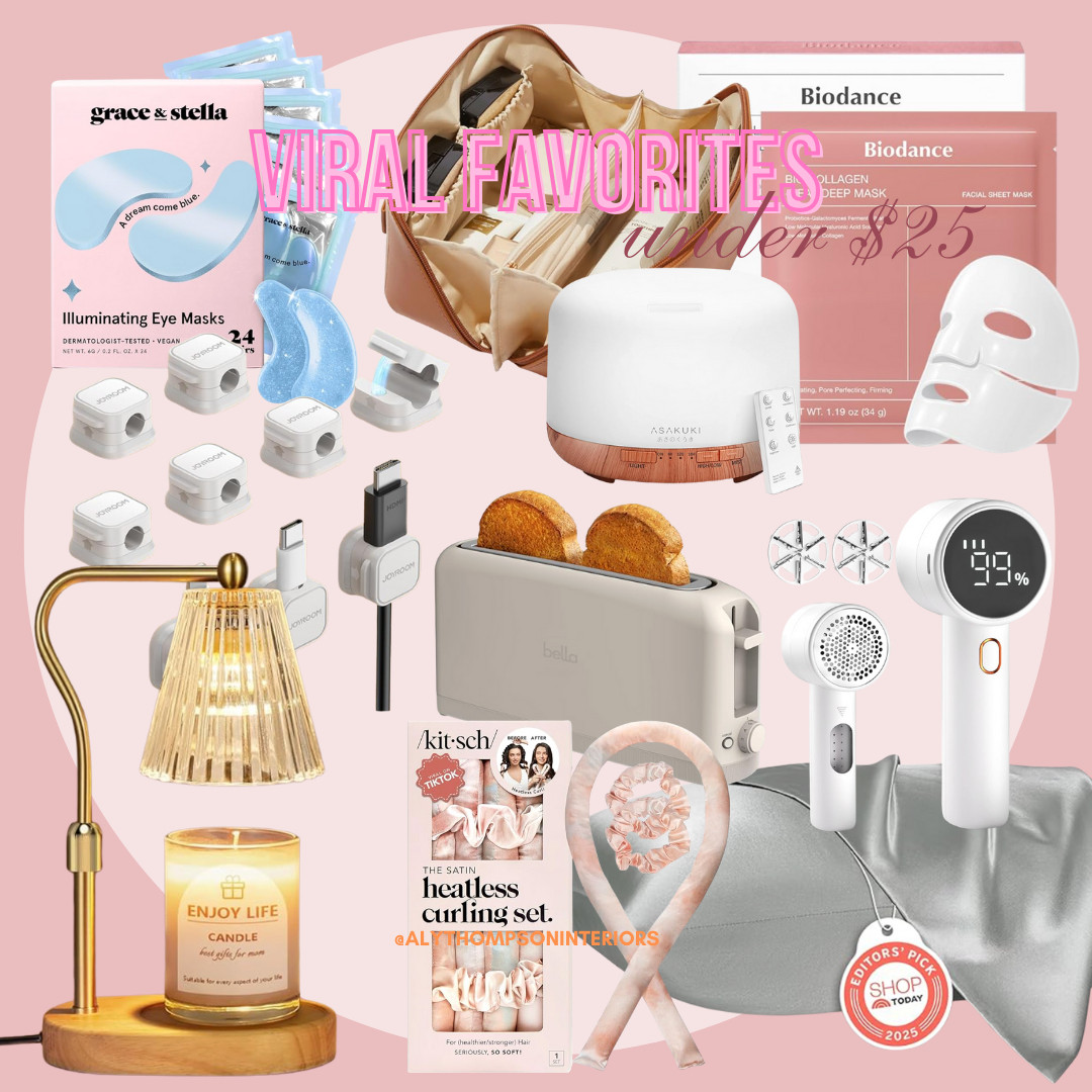 Viral Favorites | Favorites on Amazon | Finds under 25 | Gifts under 25 | Candle Warmer | Eye Patches | Toaster | Satin Pillowcase | Heatless Curling Set | Fabric Shaver | Gifts for Her 

 #LTKHome #LTKSaleAlert #LTKFindsUnder50