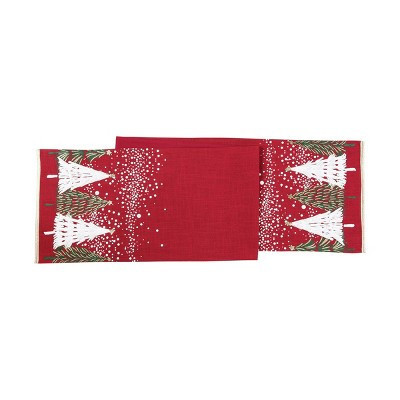 C&F Home Snowy Trees Christmas Red Table Runner 13.5" x 72" | Target