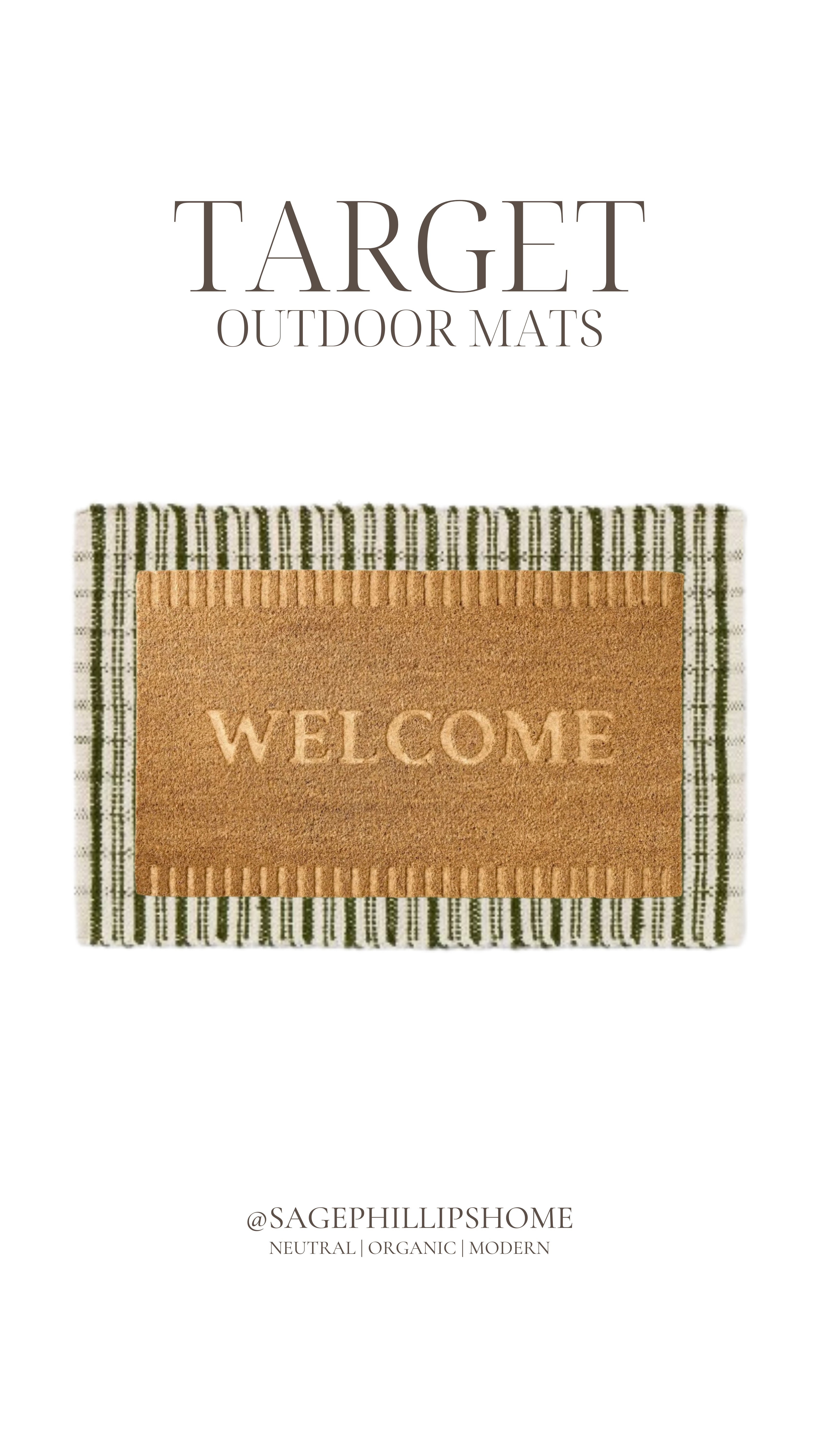Earthy, simple, and such a good foundation piece. I’m really loving the organic direction Target is leaning into right now, these outdoor mats instantly warm up an entry without trying too hard. The subtle texture and neutral tones make them easy to layer with planters, lanterns, or seasonal stems without feeling busy.

Styling tip: I always size up and layer a striped or textured rug underneath to make the doorway feel more intentional and grounded. 

 #LTKsale #LTKhome #LTKstyletip