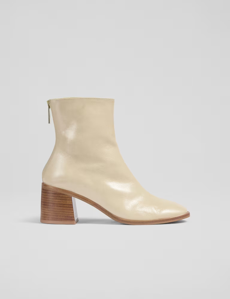 Leather Block Heel Square Toe Ankle Boots | Marks & Spencer (UK)