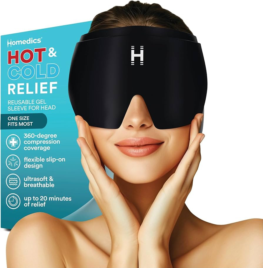 Homedics Hot & Cold Gel Head Cap, Headache Relief, Sinus, Stress, Tension Relief Compress – Hea... | Amazon (US)