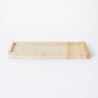 16" Decorative Wood Stone Tray Natural - Threshold™ designed with Studio McGee | Target