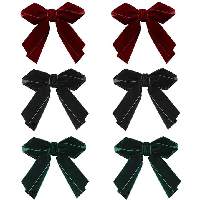 VinBee 6 PCS 6" Large Velvet Bows Hair Clips,French Barrettes Hair Accessories for Women and Girl... | Amazon (US)