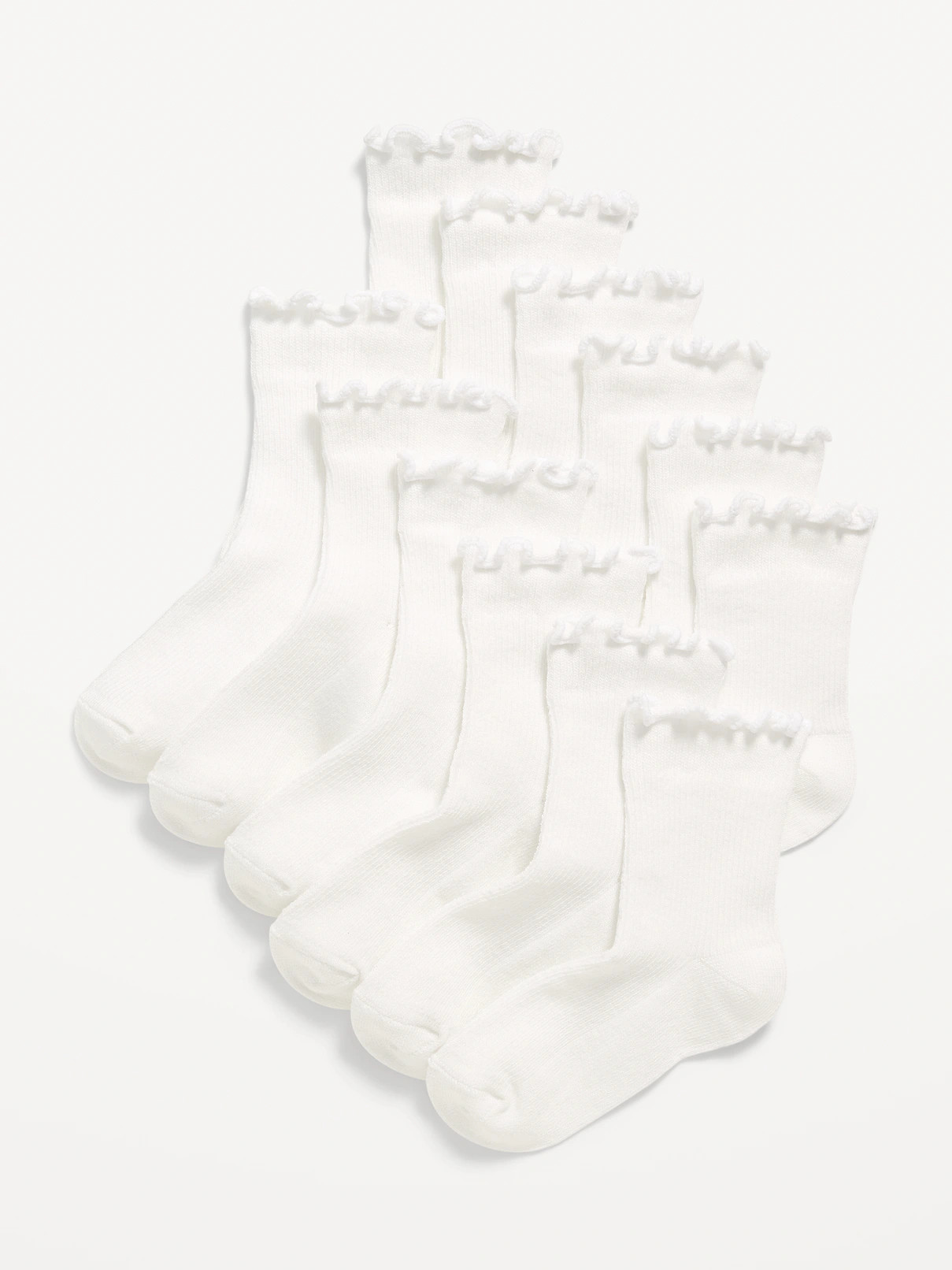 Ruffle-Cuff Crew Socks 6-Pack for Toddler & Baby | Old Navy (US)