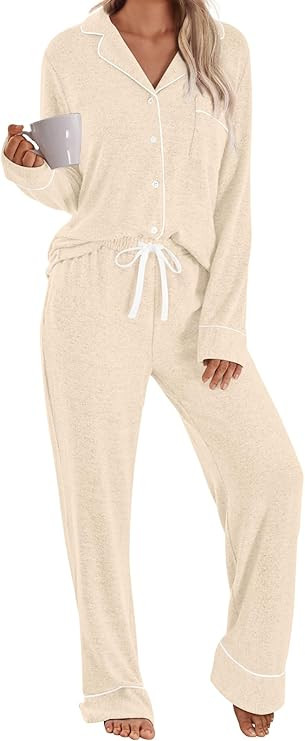 LILLUSORY Womens Pajamas Sets Long Sleeve Lounge Warm Sleepwear 2 pieces Fall Clothes With Pocket... | Amazon (US)