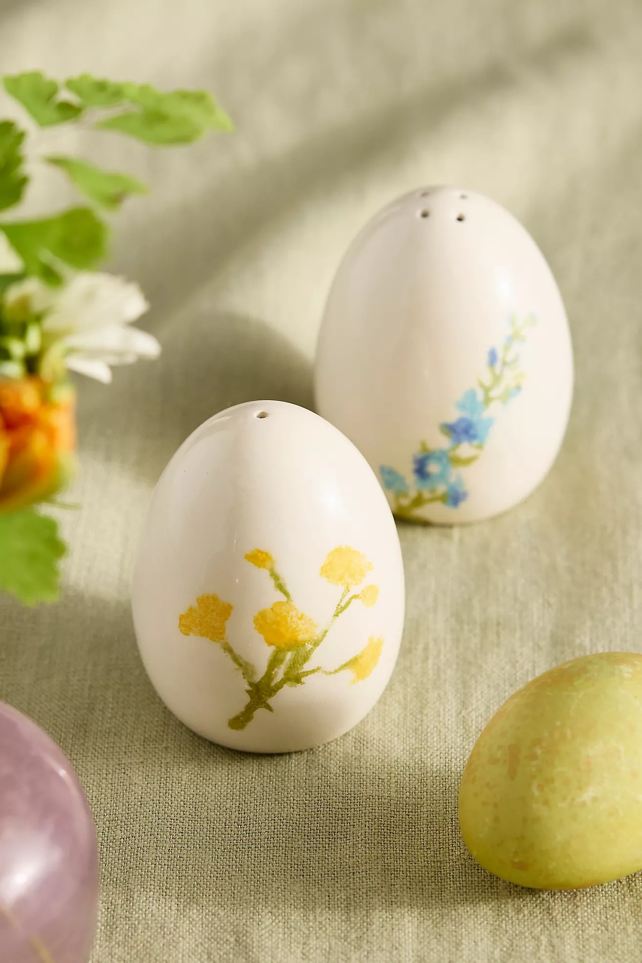 Colorful Floral Egg Salt + Pepper Shakers | Anthropologie (US)