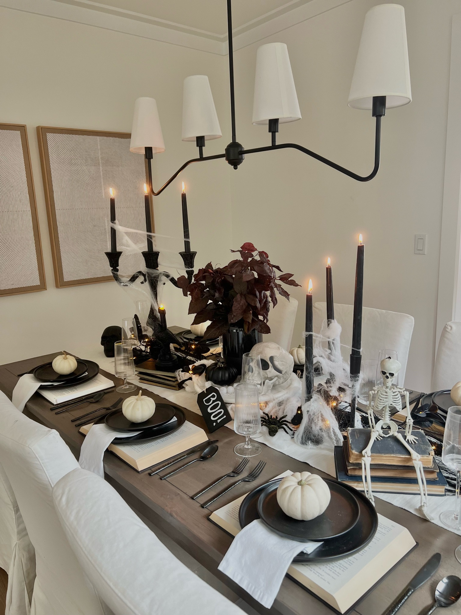 My Halloween tablescape - perfect for a spooky dinner party! 👻🖤

#LTKSeasonal #LTKHalloween #LTKHome