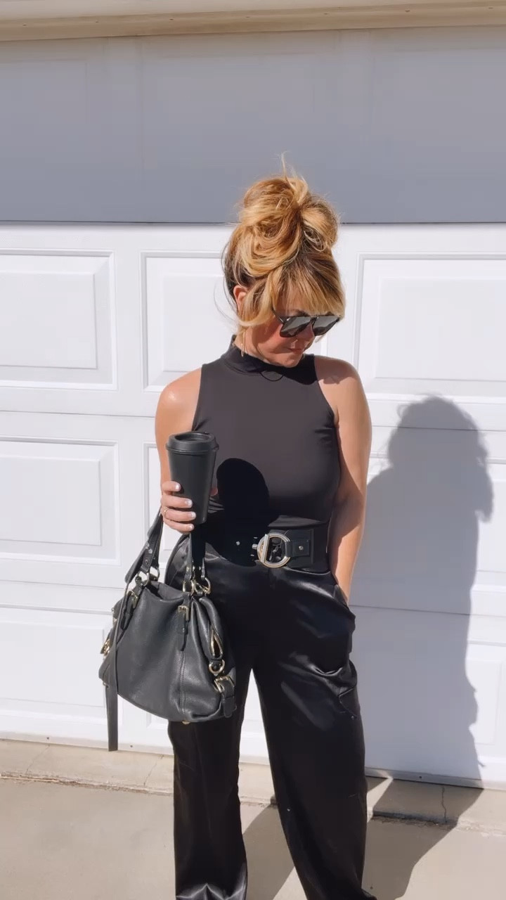Walmart mock neck 
Cinch belt
Matte black shades
Satin cargo pants 
Black leather bags
Work wear
Wedding outfit
Wedding guest



#LTKfindsunder100 #LTKVideo #LTKbeauty
