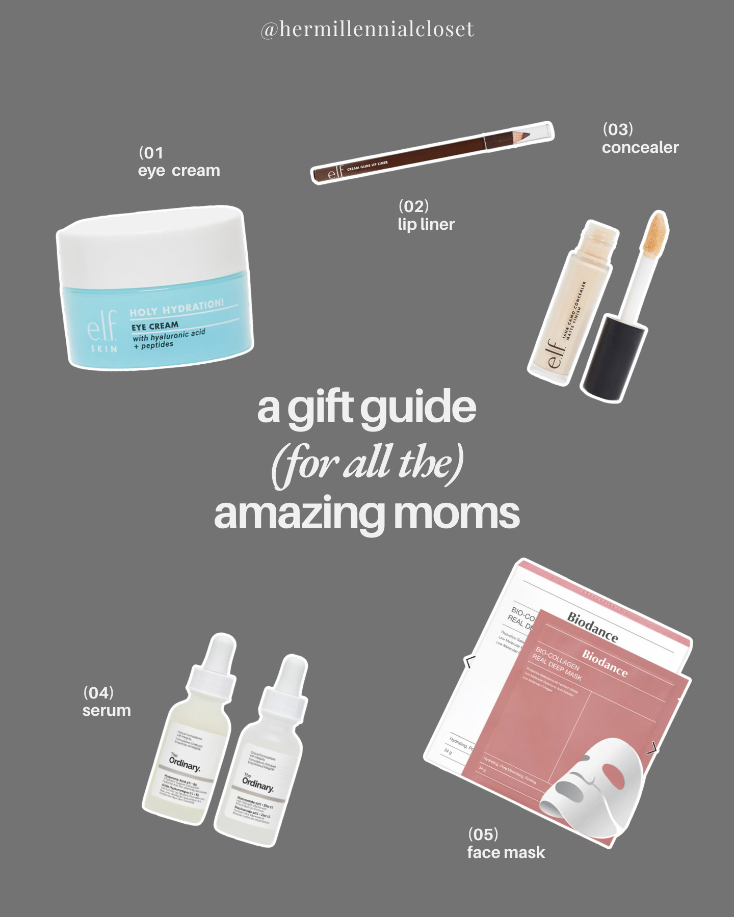 A little beauty moment for the women who do it all 💐

This simple yet thoughtful gift guide features everyday skincare and makeup essentials hydrating eye cream, effortless lip liner, brightening concealer, nourishing serum, and a self-care face mask. 

Perfect for treating moms to a little “me time,” because they deserve it all and more. 

 #LTKselfcare #LTKOver40 #LTKBeauty