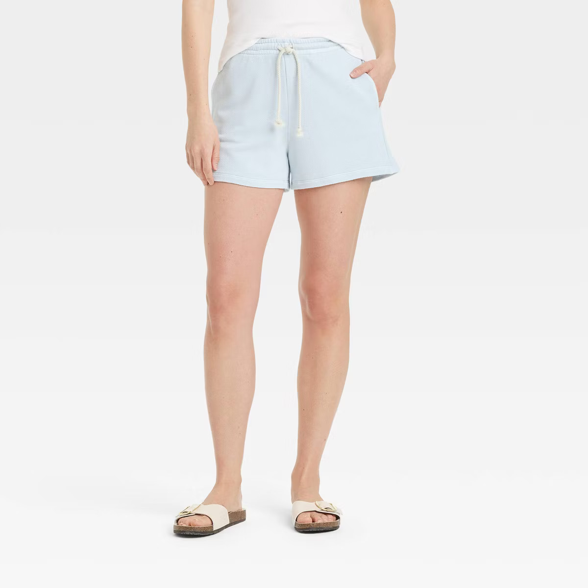 Women's Leisure Studio Mid-Rise Pull-On Shorts - Universal Thread™ Light Blue S | Target
