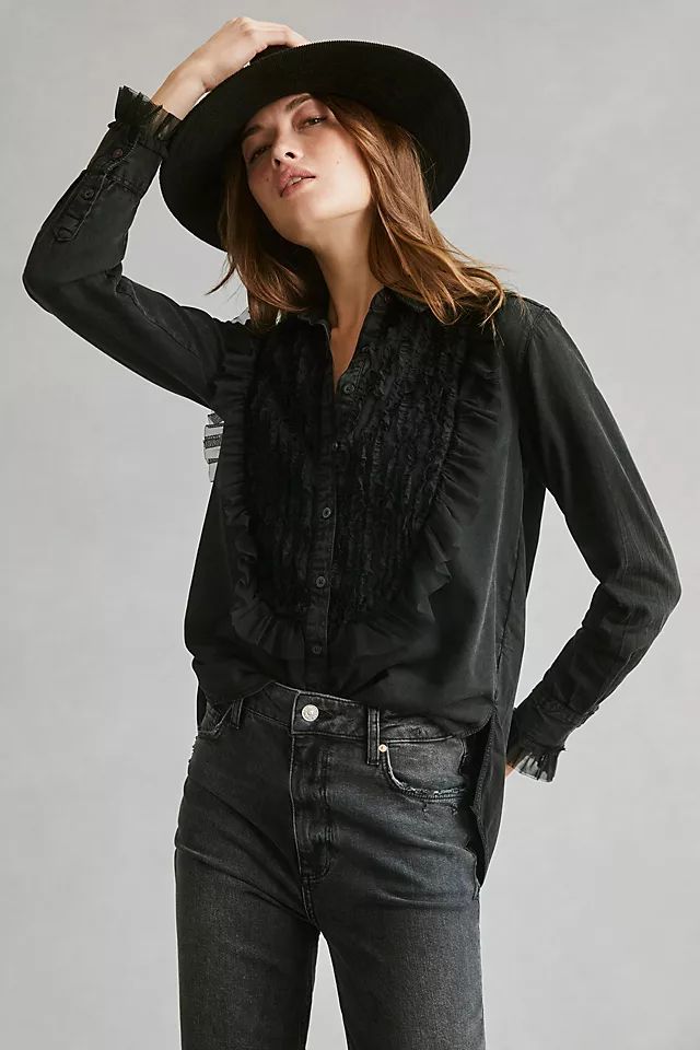 Pilcro Tulle Buttondown | Anthropologie (US)