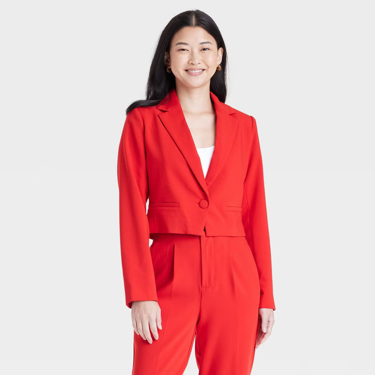 Women's Crop Blazer - A New Day™ Red | Target