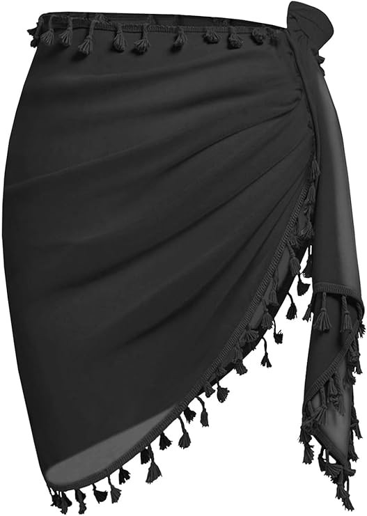 CHICGAL Women Beach Sarong Wraps with Tassels Swimsuit Coverup Summer Bathing Suit Cover Up Casua... | Amazon (US)
