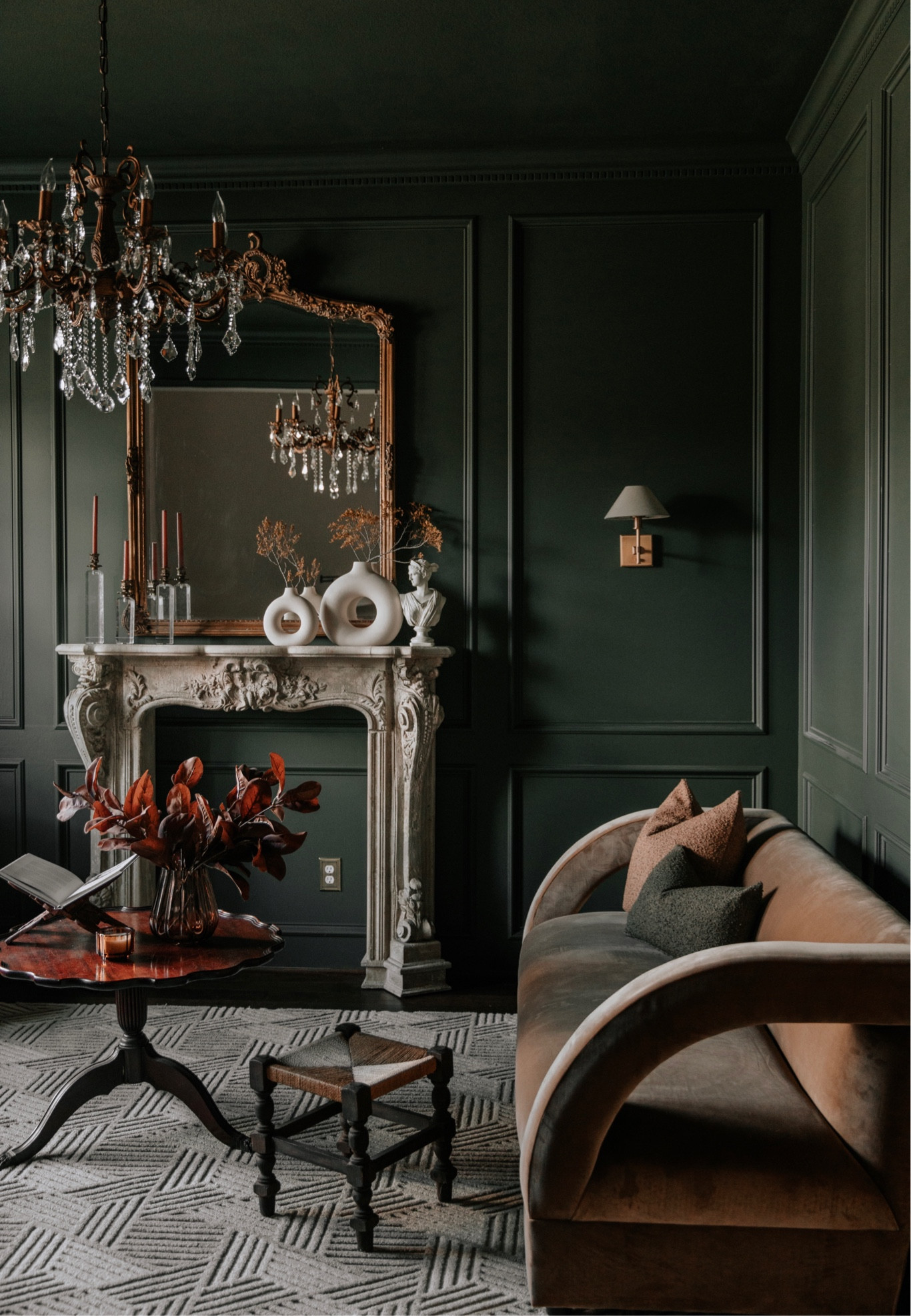 Boucle pillows, French chandelier, fall decor 

#LTKhome