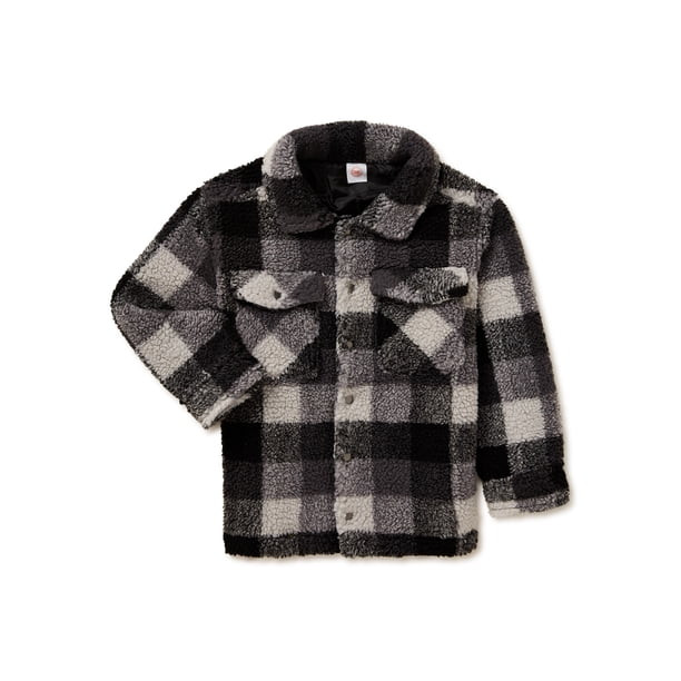 Wonder Nation Boys Faux Sherpa Trucker Jacket, Sizes 4-18 - Walmart.com | Walmart (US)