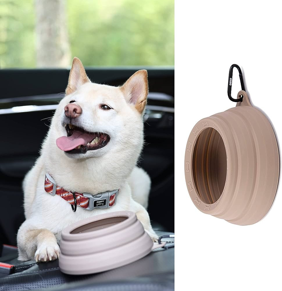 OHMO - Dog Travel Bowl No Spill from Car Movement(24oz Medium, Beige), Portable Water Bowl, Less ... | Amazon (US)