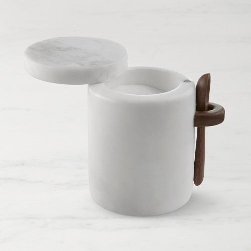 Marble salt cellar with spoon