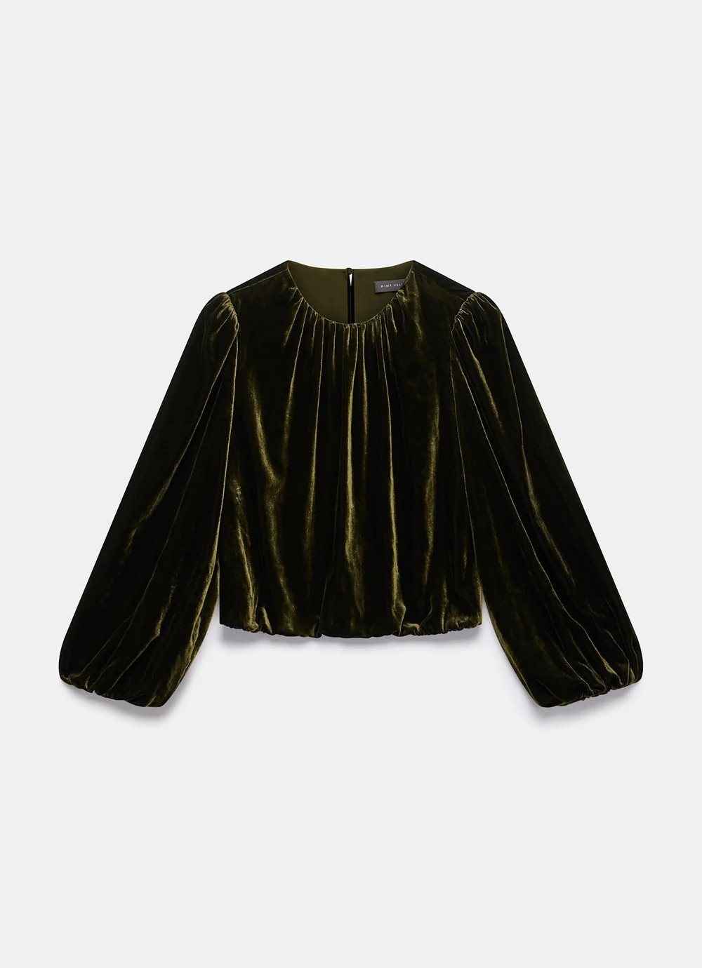 Khaki Velvet Long Sleeve Top | Mint Velvet