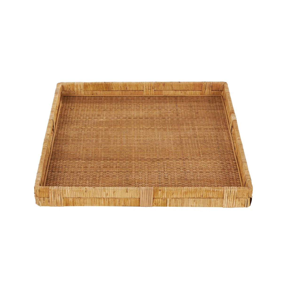 Cole And Grey Rattan Handmade Woven Living Room Decor Tray With Slot Handles | Wayfair North America