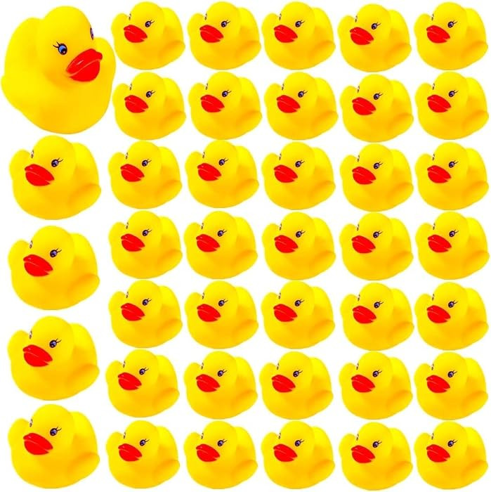 31-Pieces Float & Squeak Mini Rubber Duck Baby Bath Ducky Sound ShowerToys for Kids Celebrate The... | Amazon (US)