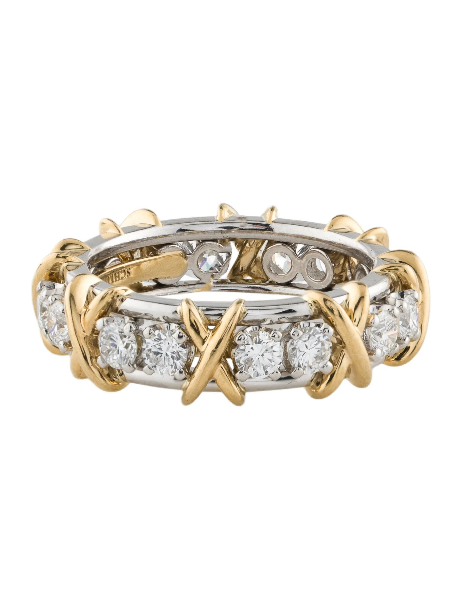 Two-Tone 1.14ctw Diamond Sixteen Stone Eternity Band | The RealReal