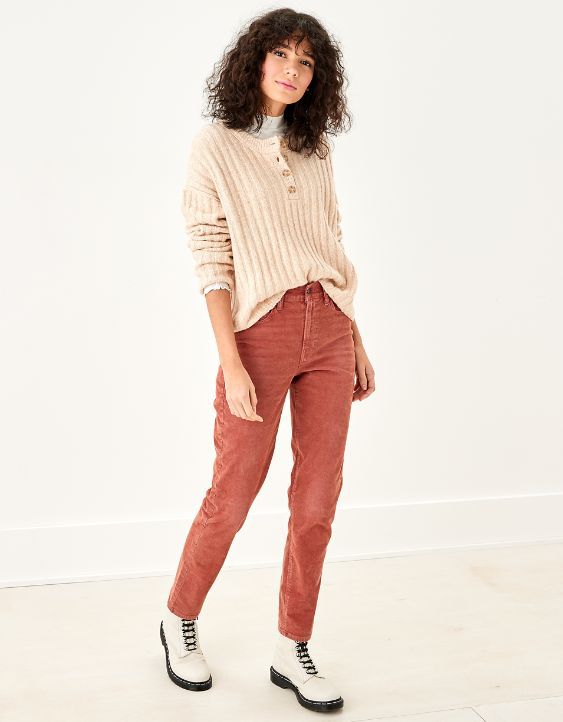AE Ribbed Henley Sweater | American Eagle Outfitters (US & CA)