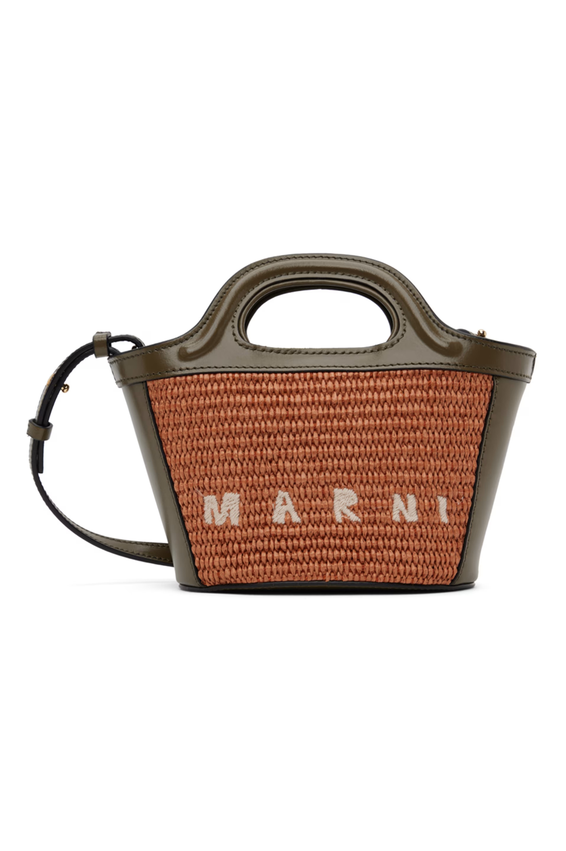 Marni - Orange & Khaki Micro Tropicalia Bucket Bag | SSENSE