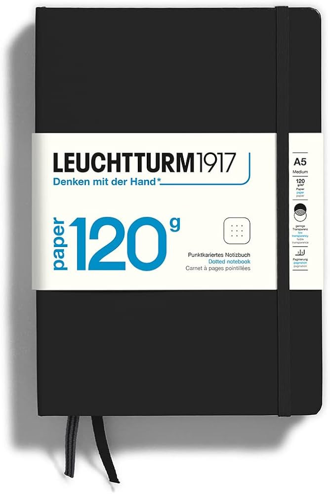 LEUCHTTURM1917 - 120G Special Edition - Medium A5 Dotted Hardcover Notebook (Black) - 203 Numbere... | Amazon (US)