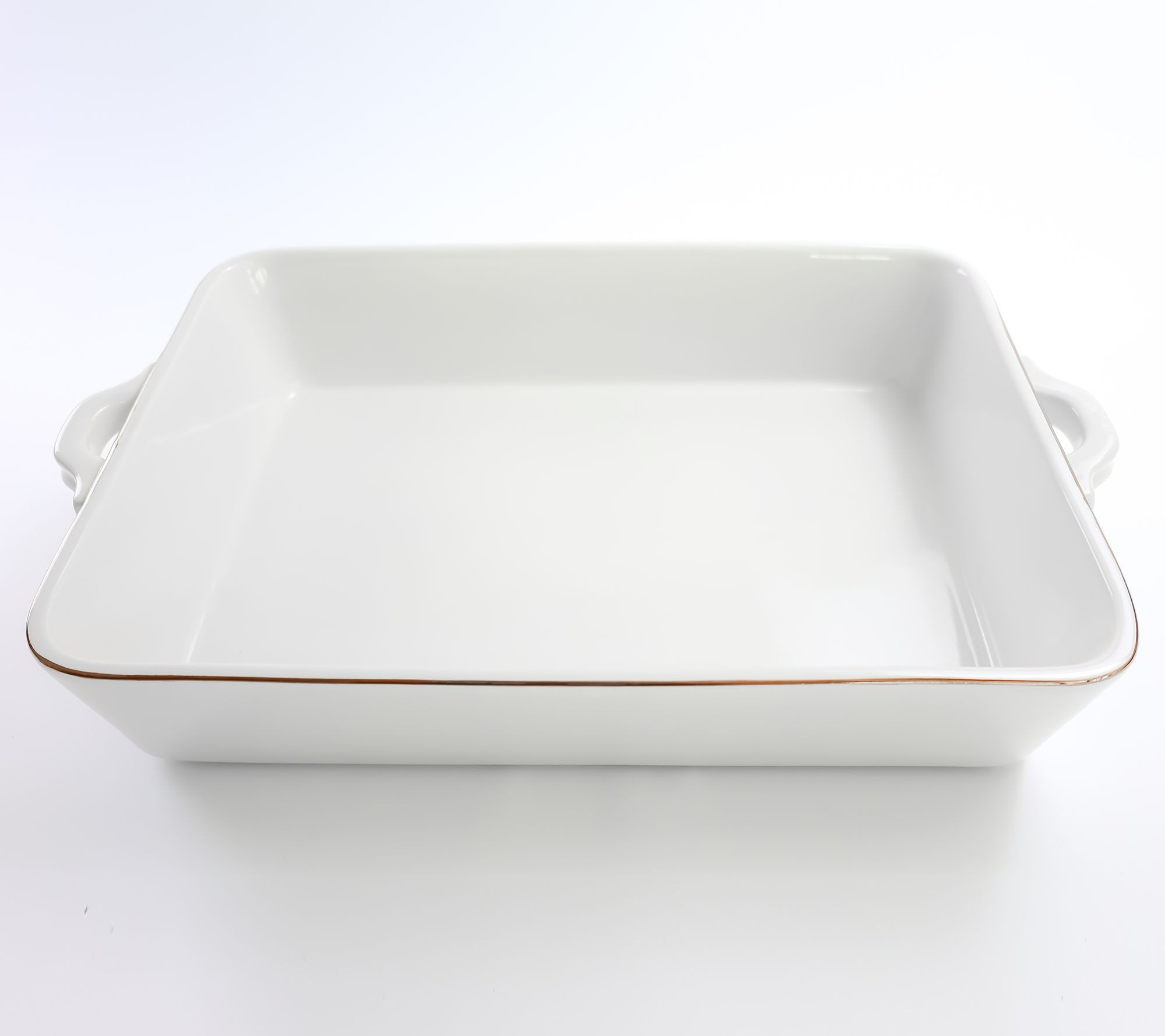 BFF Collection 9" x 13" Stoneware Casserole Baker w/ GoldtoneTrim - QVC.com | QVC
