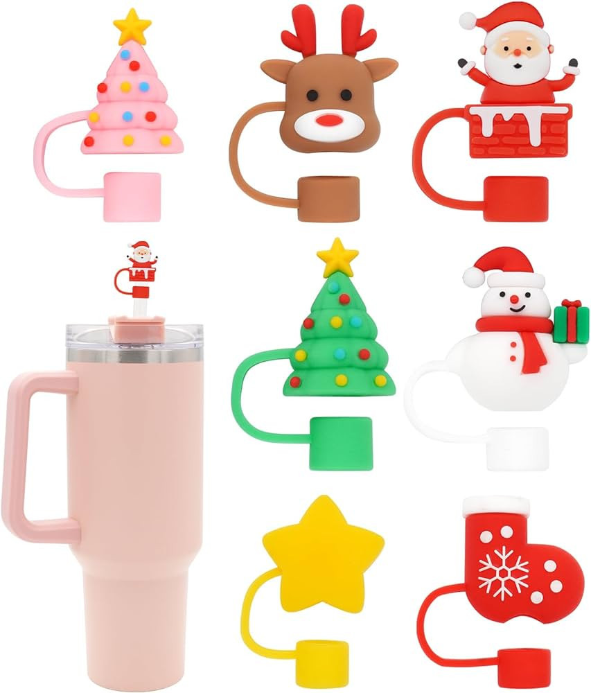 Straw Cover for Stanley Cup, 7Pcs Silicone Straw Topper Compatible with Stanley 40 Oz Tumbler, Re... | Amazon (US)