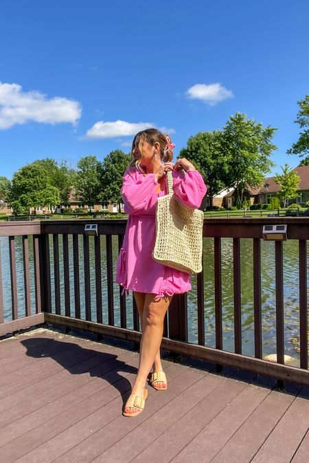 Amazon long sleeve summer mini dress, Free People look for less, pink bow hair clip, claw clip, casual outfit, summer outfit 

#LTKSeasonal #LTKFindsUnder50 #LTKStyleTip
