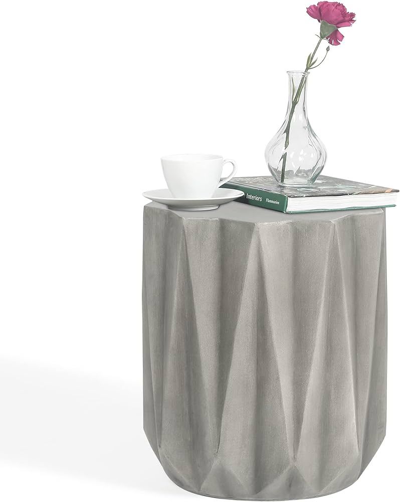 Joveco Concrete Accent Table, Round Patio Side Table, Indoor Outdoor End Table Coffee Table and N... | Amazon (US)