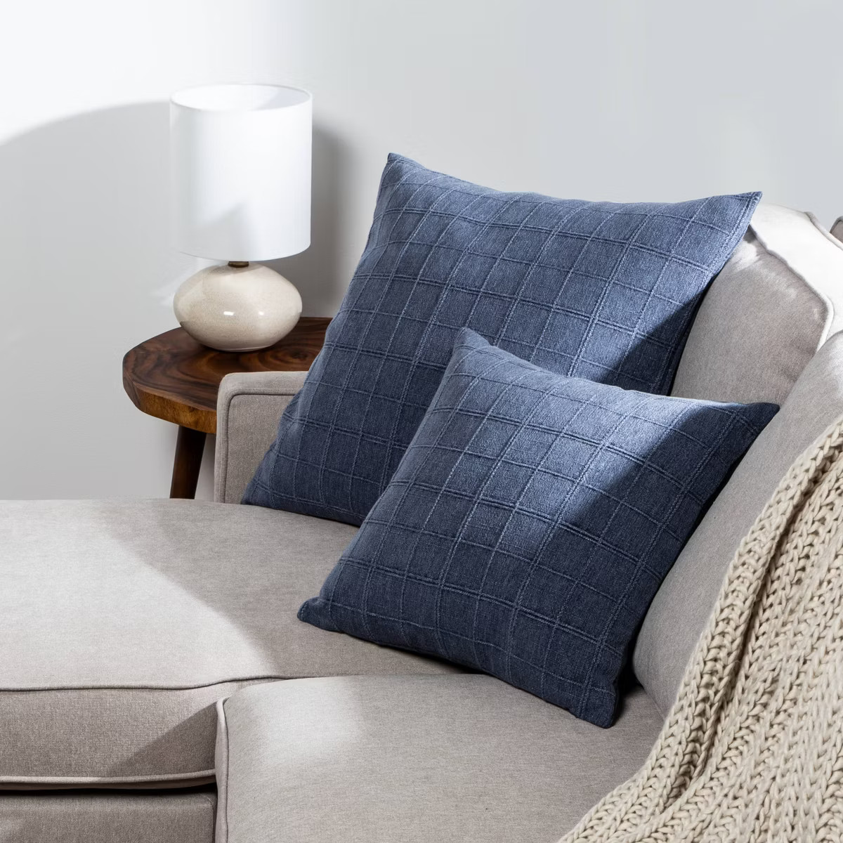 Woven Washed Windowpane Throw Pillow - Threshold™ | Target