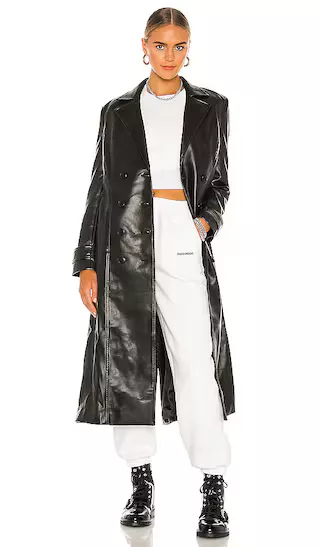 Veda Ashland Leather Trench - Long Sleeve