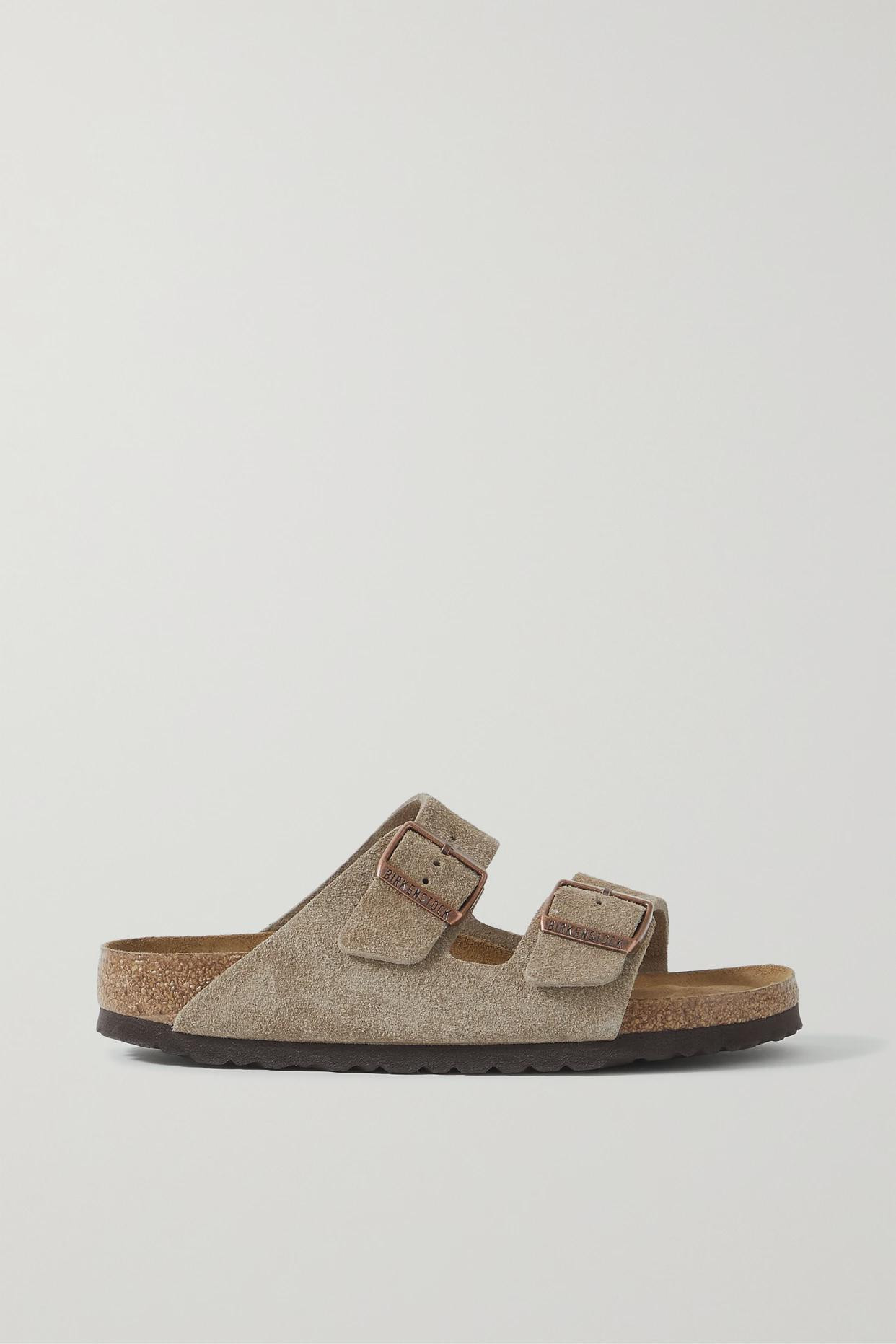 Birkenstock - Arizona Suede Sandals - Brown | NET-A-PORTER (US)