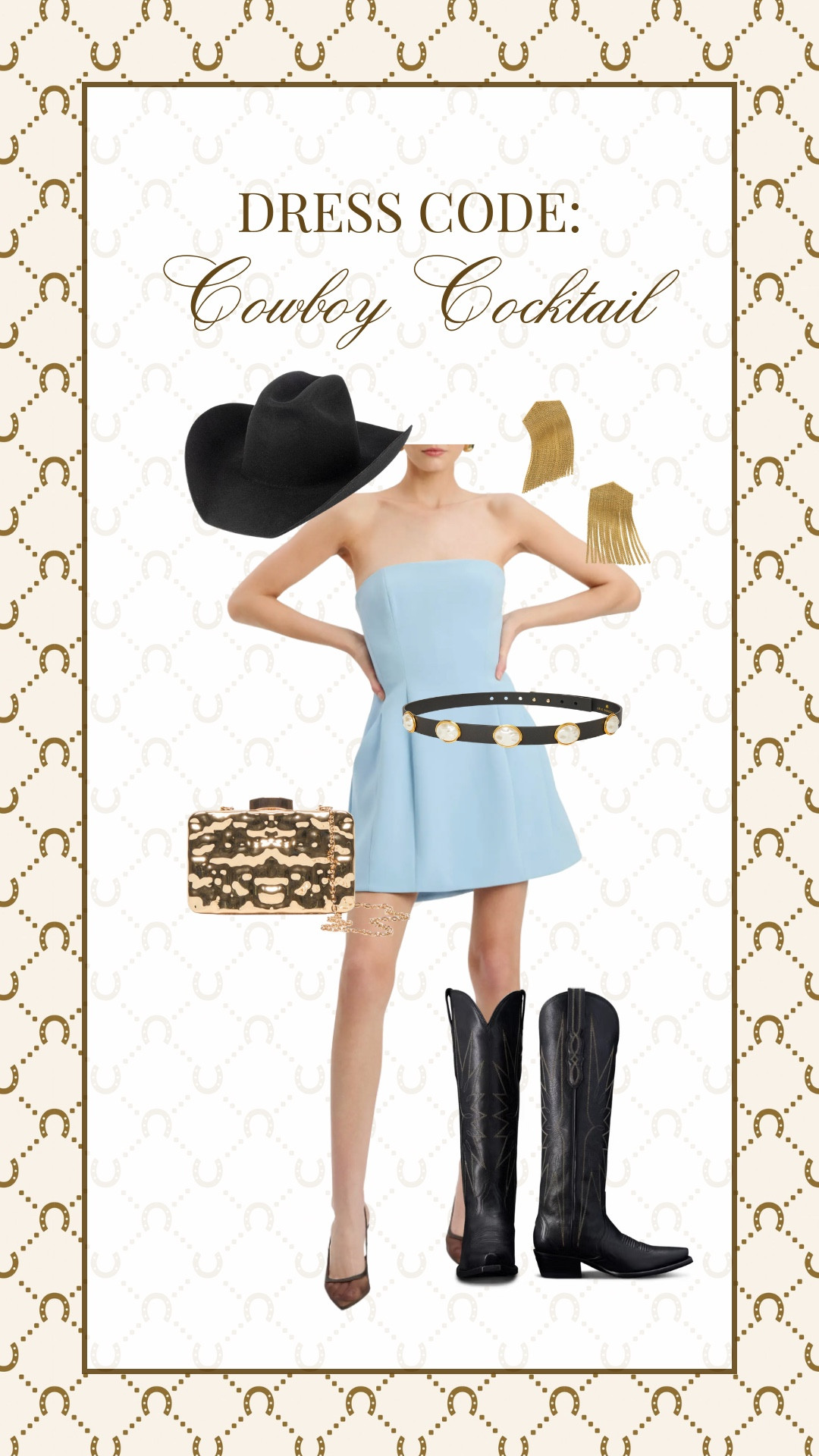 Cowboy cocktail outfit idea!

Western chic // country concert //