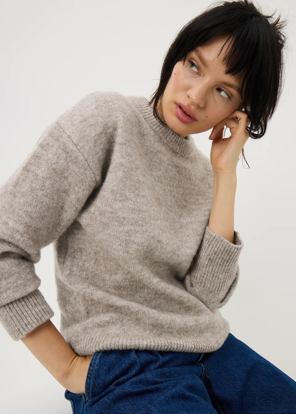 Oatmeal Fluffy Oversized Jumper | Matalan (UK)