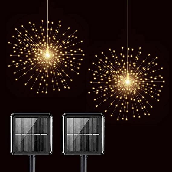 PXBNIUYA 2 Pack Starburst Sphere Lights,200 LED Firework Lights 8 Modes Dimmable Waterproof Hangi... | Amazon (US)