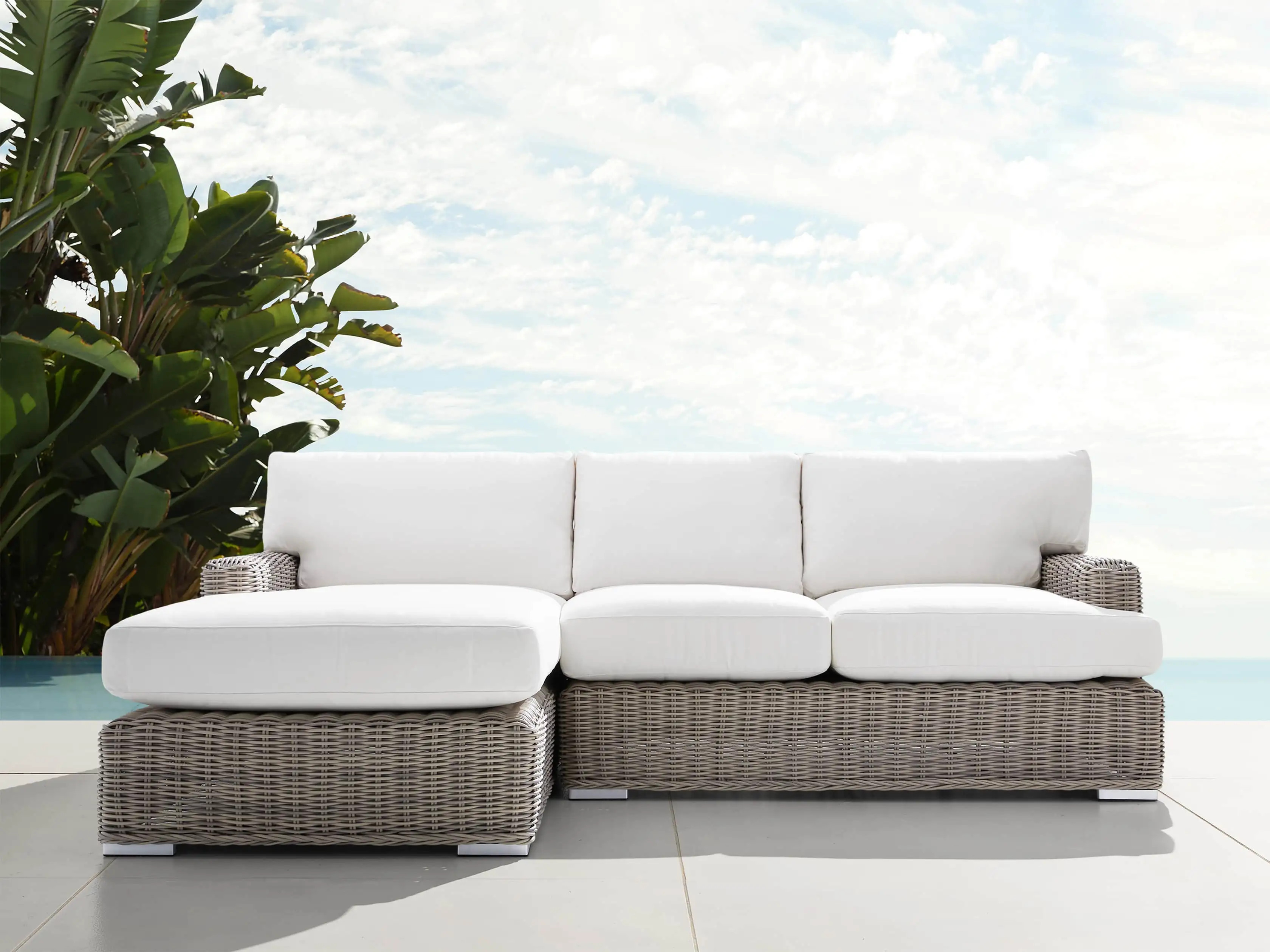 Wyatt Outdoor Two Piece Sectional in Weathered Grey | Arhaus