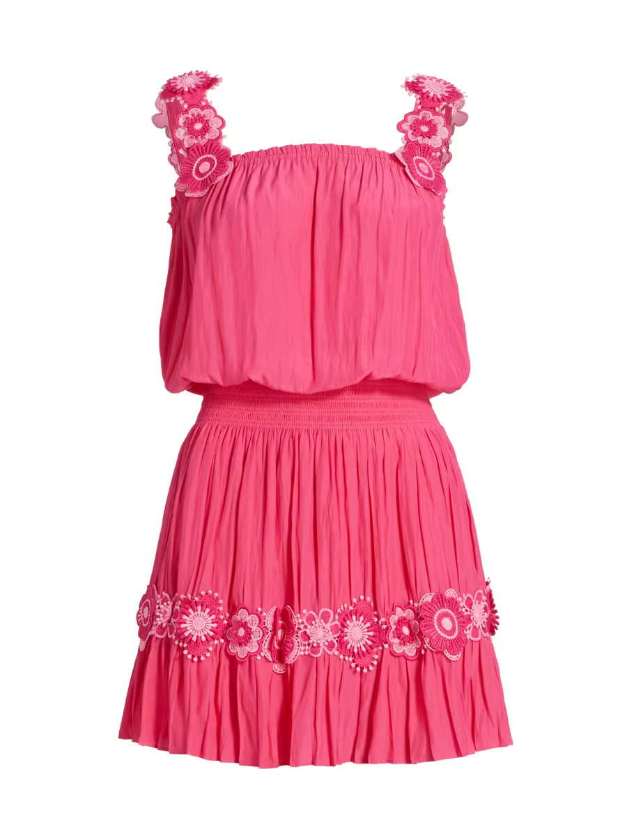 Effie Embroidered Floral Minidress | Saks Fifth Avenue