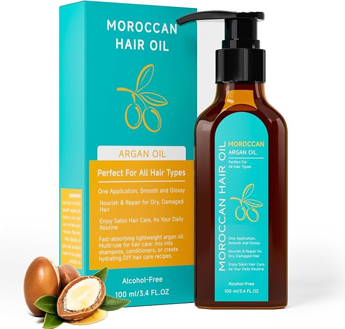 Outccogo Moroccan Argan Oil, Hair Oil for Frizzy Hair, Nourishing Smooths Moroccan Hair Oil for F... | Amazon (US)