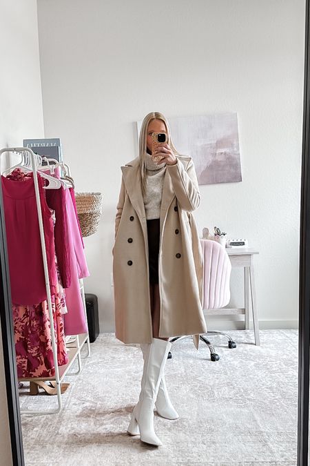 How to style a long wool coat ☺️

I’m obsessed with this cream wool double breasted coat from Lulus. It’s under $100 and just stunning. I’m wearing the XS. 

Brown leather mini skirt - size XS
Beige turtleneck sweater - size XS
Tall white boots - size 8 (tts)

Wool blend dad coat, cream coat, beige coat, long beige coat, tall boots, leather skirt outfit, thanksgiving outfit, winter outfit, coatigan outfit, dad coat, elevated winter outfit, coat style

#LTKstyletip #LTKSeasonal #LTKCyberWeek