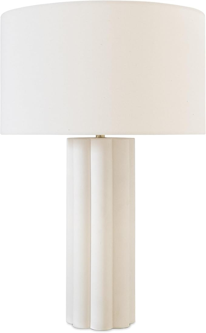 Brightech Becca LED Desk Lamp - Tall Cream Table Lamp with Ceramic Base, Cotton Lampshade for Bed... | Amazon (US)