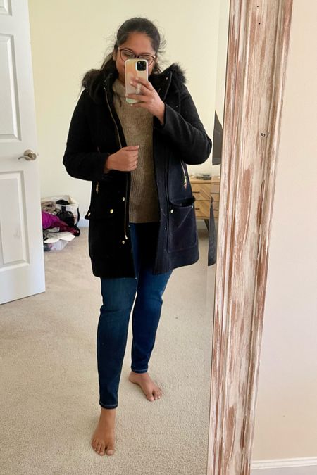 Winter outfit! Causal winter outfit. 
@eveelane Sweater in size S
@Soanx Jeans in size M (my favorite jeans)
@Jcrew jacket in size 6

#LTKstyletip #LTKHoliday #LTKFind