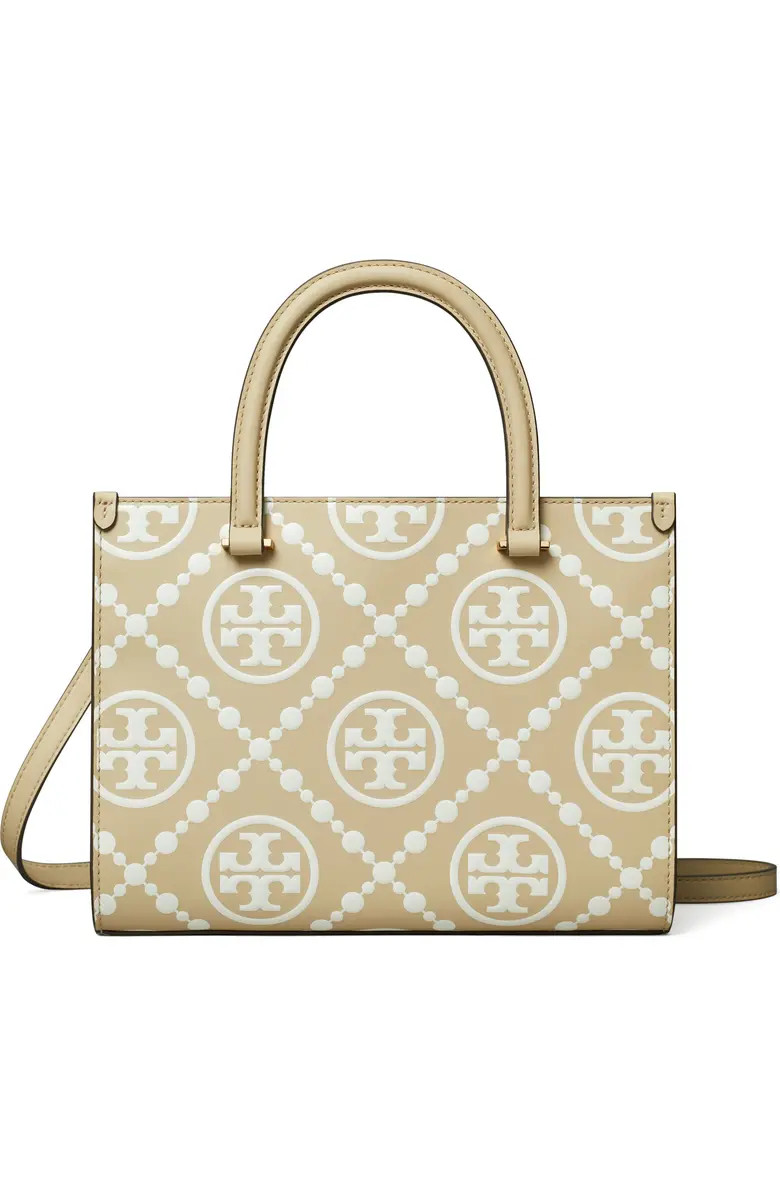 T Monogram Contrast Embossed Tote | Nordstrom