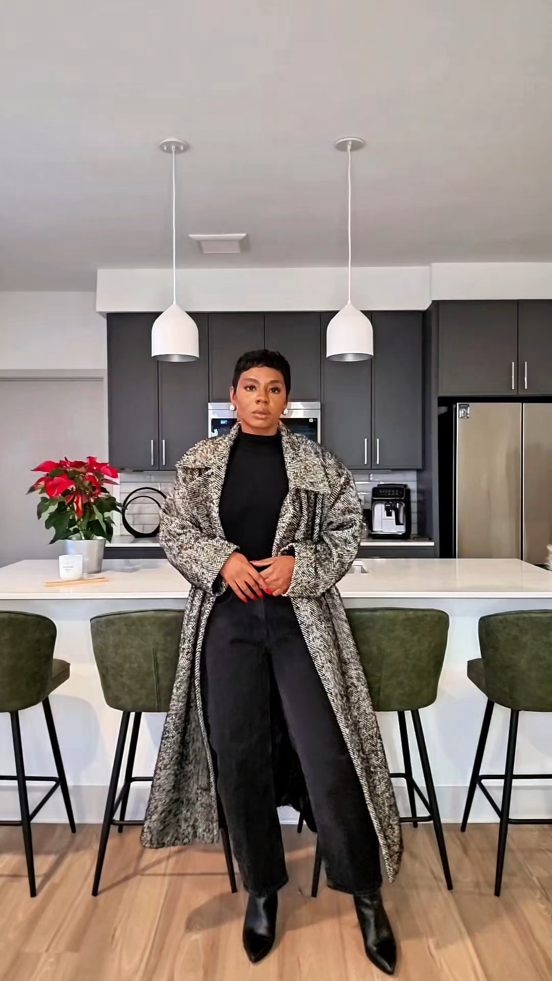 Casual to Street Style Outfit | Elevated Everyday Street FashionThis is one of those outfits that proves casual can still be street style. A black and white outfit always hits, and this herringbone trench from ASOS instantly makes everything feel more chic and intentional. I styled it with barrel jeans for that relaxed, comfortable fit that still looks elevated. It’s a winter look I can actually live by lol  easy, comfortable, and put together without trying too hard. Clean layers, classic colors, and effortless street style all in one.Styling tip: keep your base all black and let a structured herringbone trench be the statement. It’s the easiest way to elevate casual denim.Would you wear this as an everyday winter street style look or add something bold to dress it up even more?

#LTKootd #LTKgrwm #LTKPetite