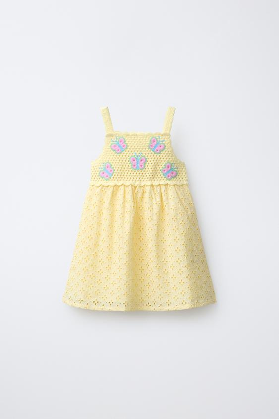 CROCHET BUTTERFLY COMBINATION DRESS | Zara US