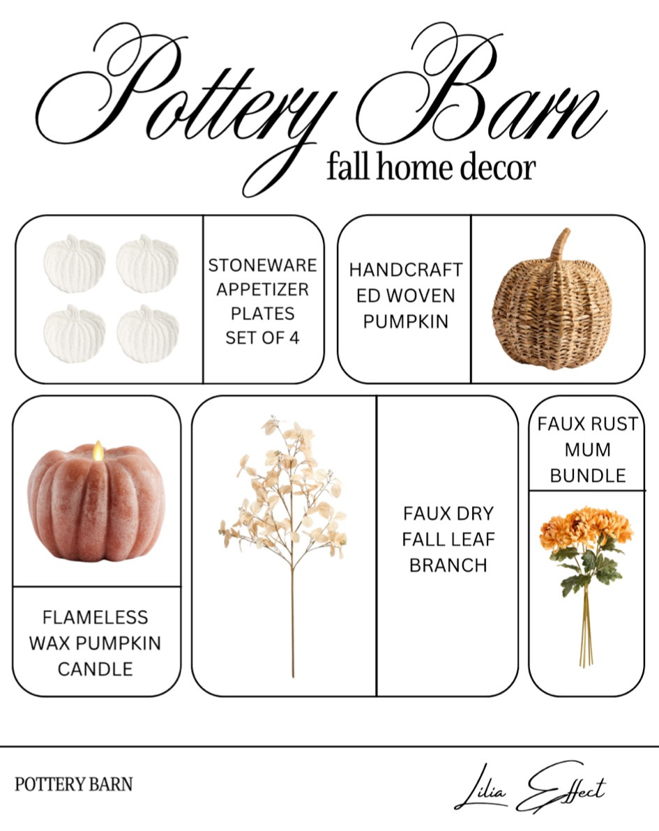 Transform your space into a cozy autumn retreat with stunning fall decor from Pottery Barn! Embrace the season with warm tones and inviting accents! 

Pottery Barn, fall decor, home decor, pumpkin, appetizer plates, pumpkin candle, faux flowers, fall home decorr

#LTKFindsUnder100 #LTKSeasonal #LTKHome