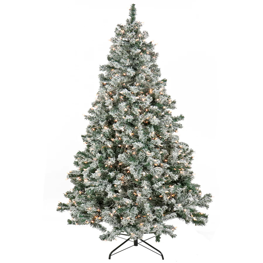 9 ft. Pre-Lit Snowy Crestview Tree with Clear Lights | National Tree Company