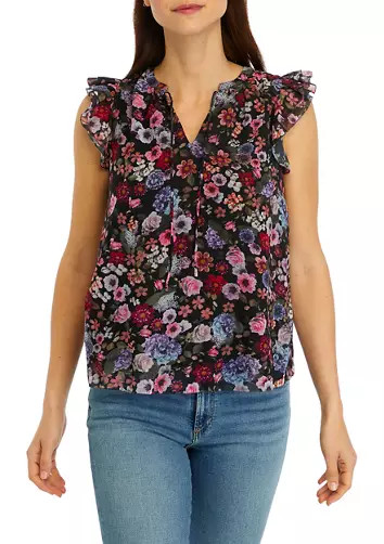 Women's Floral Printed Ruffle Top | Belk